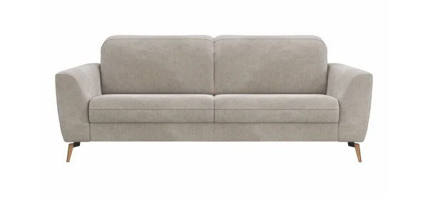 Sofa Tulsa KV - 3-Sitzer, inkl. Kopfteilverstellung, Stoff, Graubeige