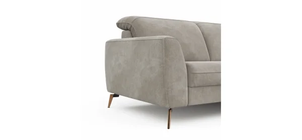 Sofa Tulsa KV - 2,5-Sitzer, inkl. Kopfteilverstellung, Stoff, Graubeige – Bild 2