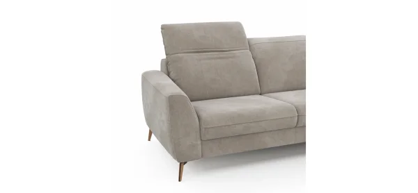 Sofa Tulsa KV - 2,5-Sitzer, inkl. Kopfteilverstellung, Stoff, Graubeige – Bild 4