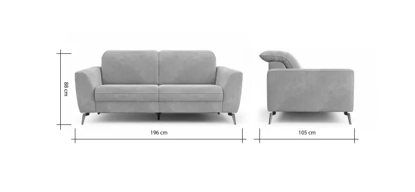 Sofa Tulsa KV - 2,5-Sitzer, inkl. Relaxfunktion und Kopfteilverstellung (motorisch), Stoff, Graubeige – Bild 9