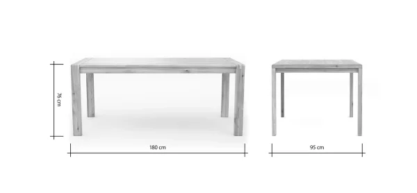 Esstisch Cartago Soft - ausziehbar, LB ca. 180x95 cm, Astbuche massiv, natur geölt – Bild 9