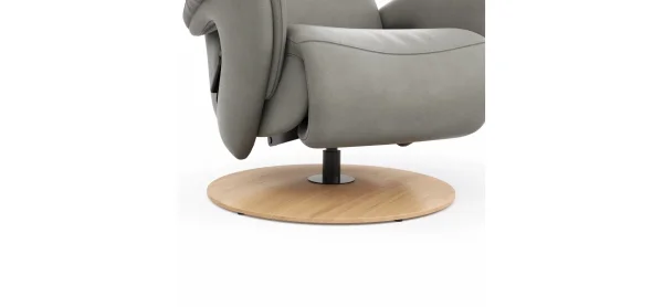 Sessel Tulsa Relax - Größe M, inkl. Fußteil/Rückenlehne verstellbar (motorisch), inkl. Kopfteilverstellung, Leder, Graubeige – Bild 2