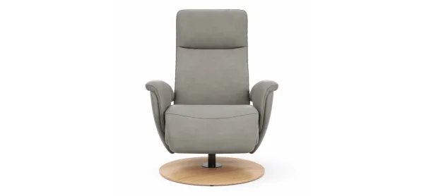 Sessel Tulsa Relax - Größe M, inkl. Fußteil/Rückenlehne verstellbar (motorisch), inkl. Kopfteilverstellung, Leder, Graubeige – Bild 5