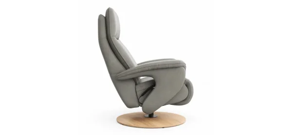 Sessel Tulsa Relax - Größe M, inkl. Fußteil/Rückenlehne verstellbar (motorisch), inkl. Kopfteilverstellung, Leder, Graubeige – Bild 6