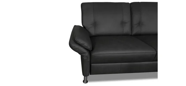 Ecksofa Caracas - 2,5-Sitzer mit Longchair rechts, Leder, Anthrazit – Bild 3
