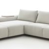 Ecksofa Sorano - Ecke links, 2-Sitzer, inkl. Relaxfunktion und motorischen Sitzvorzug, Stoff, Graubeige