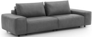 Sofa Sorano - 3-Sitzer, Leder, Schlamm