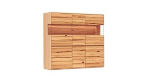 Highboard Hillsboro - inkl. Beleuchtung, Buche/Kernbuche natur, geölt