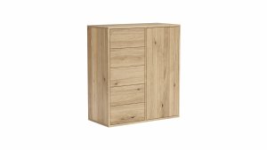 Kommode Williston - Wildeiche bianco, Front sandgestrahlt