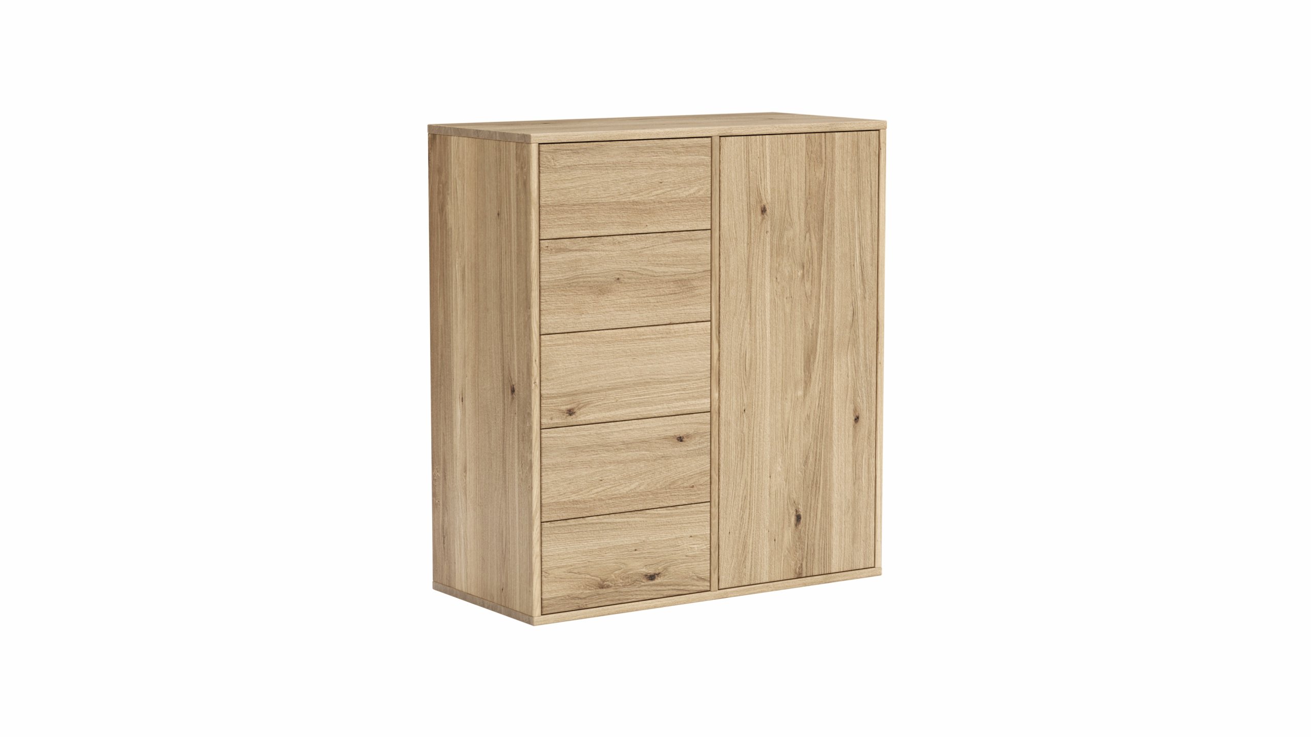 Kommode Williston - Wildeiche bianco, Front sandgestrahlt