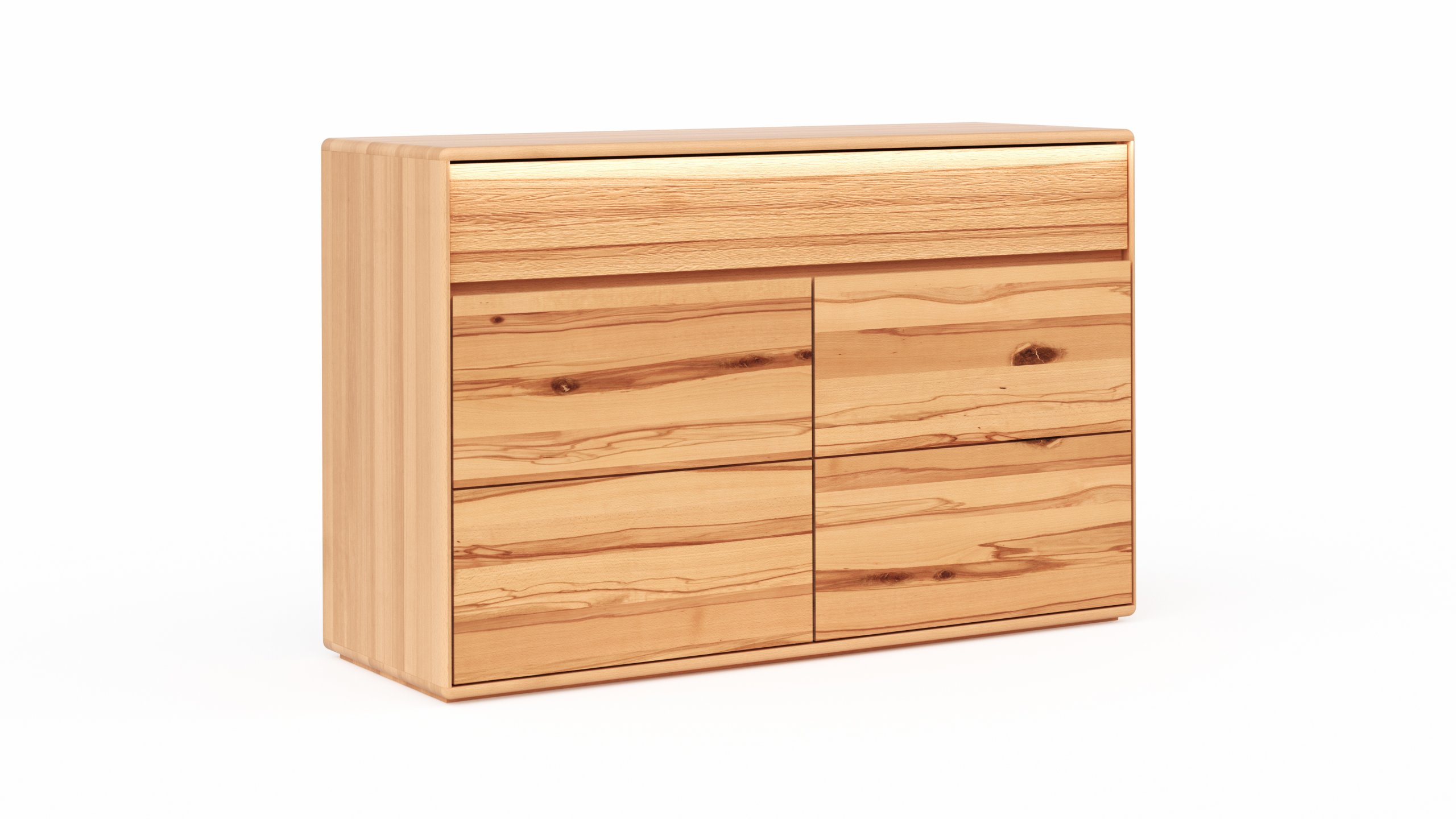 Sideboard Hillsboro - inkl. Beleuchtung, Buche/Kernbuche natur, geölt