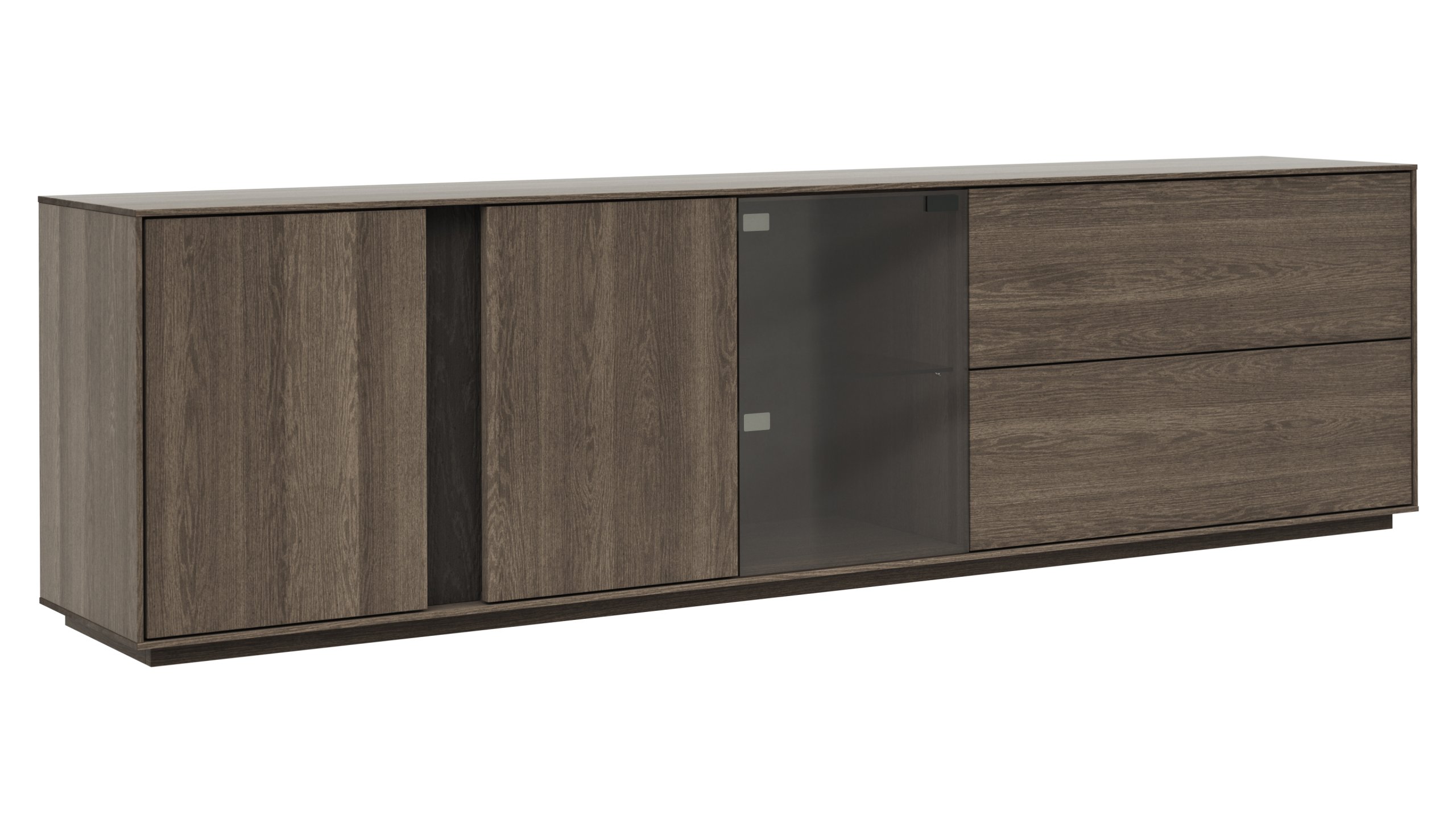 Mediaboard Saratoga - Buche massiv, silbergrau geölt