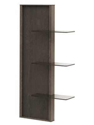 Wandregal Saratoga - linksseitig, Buche massiv, silbergrau geölt