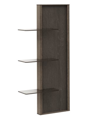 Wandregal Saratoga - rechtsseitig, Buche massiv, silbergrau geölt