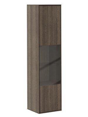 Hängevitrine Saratoga - Anschlag Rechts, Buche massiv, silbergrau geölt