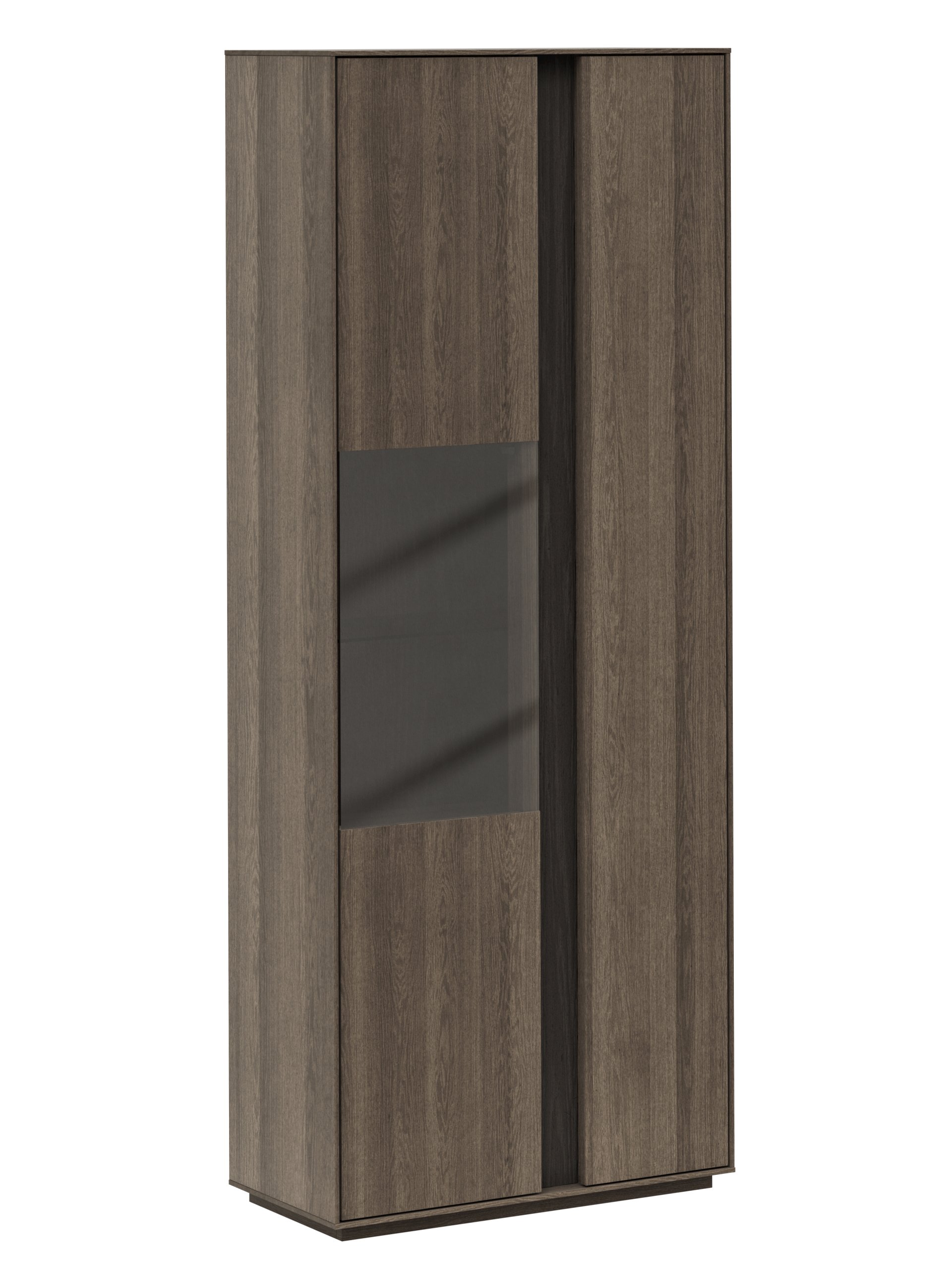 Vitrine Saratoga - Buche massiv, silbergrau geölt