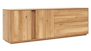Mediaboard Saratoga - Wildeiche massiv, natur geölt