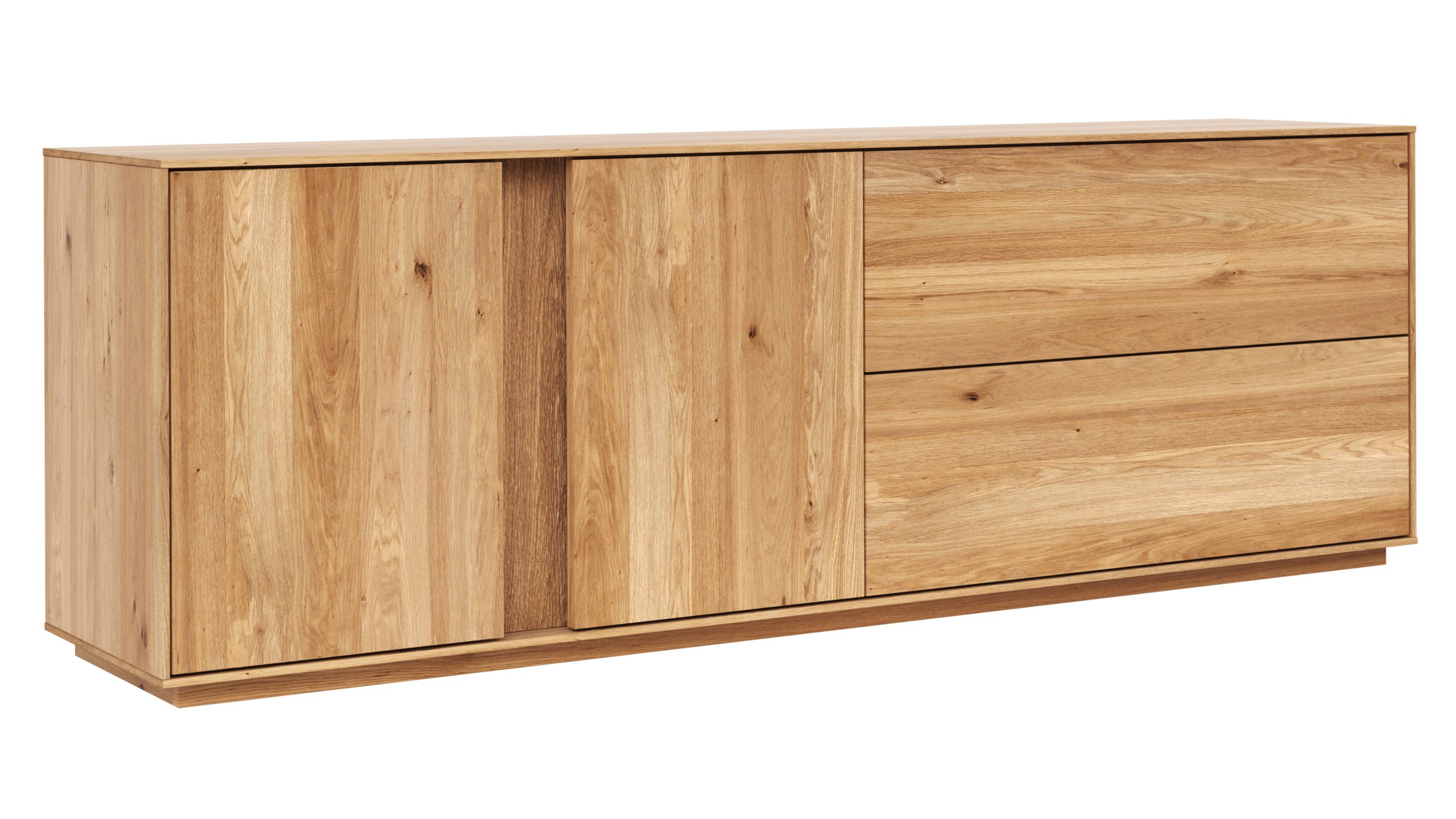 Mediaboard Saratoga - Wildeiche massiv, natur geölt