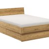 Bettgestell 1660 - Liegefläche ca. 140x200 cm, Wildeiche massiv, geölt
