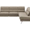 Ecksofa San Fernando – Ecke links mit 2-Sitzer, Armlehne verstellbar, Rückenlehne/Sitztiefe verstellbar, Stoff, Latte