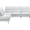 Ecksofa San Fernando - 2-Sitzer mit Ecke rechts, Armlehne verstellbar, Rückenlehne/Sitztiefe verstellbar, Relaxfunktion motorisch, Leder, Eisblau