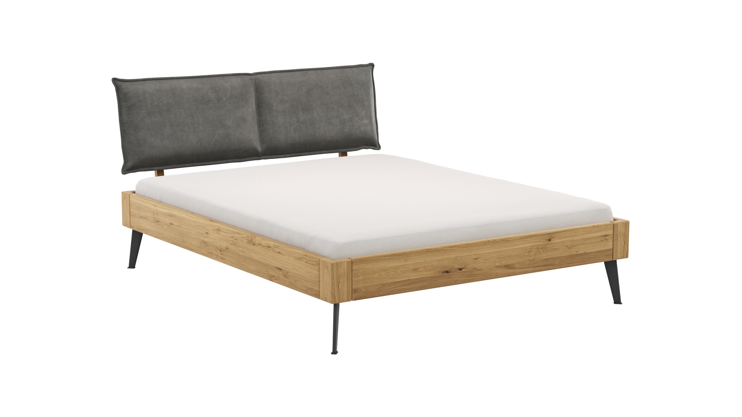 Bettgestell 1660 - Liegefläche ca. 160x200 cm, Wildeiche massiv, geölt