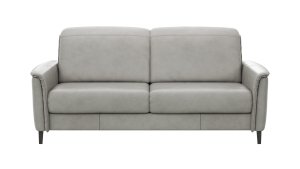 Sofa Bolivien - 2,5-Sitzer groß, Kopfteil verstellbar, Leder, Steingrau