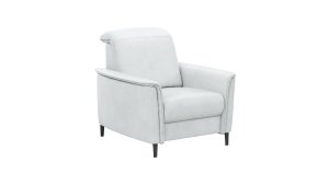 Sessel Bolivien - Kopfteil verstellbar, Leder, Eisblau