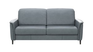 Sofa Bolivien - 2,5-Sitzer groß, Kopfteil verstellbar, Leder, Steel