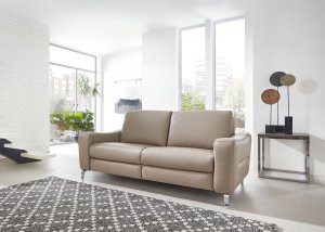 Sofa Colombia - 2,5-Sitzer, Leder, Taupe
