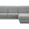 Ecksofa Bolivien - 2,5-Sitzer mit Longchair rechts, Kopfteil verstellbar, Stoff, Eisblau