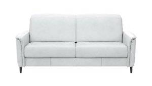 Sofa Bolivien - 2,5-Sitzer groß, Kopfteil verstellbar, Leder, Eisblau