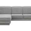 Ecksofa Bolivien - Longchair links mit 2,5-Sitzer, Kopfteil verstellbar, Stoff, Eisblau