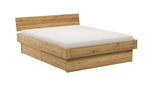 Bettgestell 1660 - Liegefläche ca. 160x200 cm, Wildeiche massiv, geölt