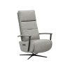 TV-Sessel Lima - Größe M, Relaxfunktion motorisch, Leder, Steingrau