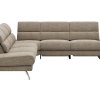 Ecksofa San Fernando - 2-Sitzer mit Ecke rechts, Armlehne verstellbar, Rückenlehne/Sitztiefe verstellbar, Relaxfunktion motorisch, Stoff, Latte