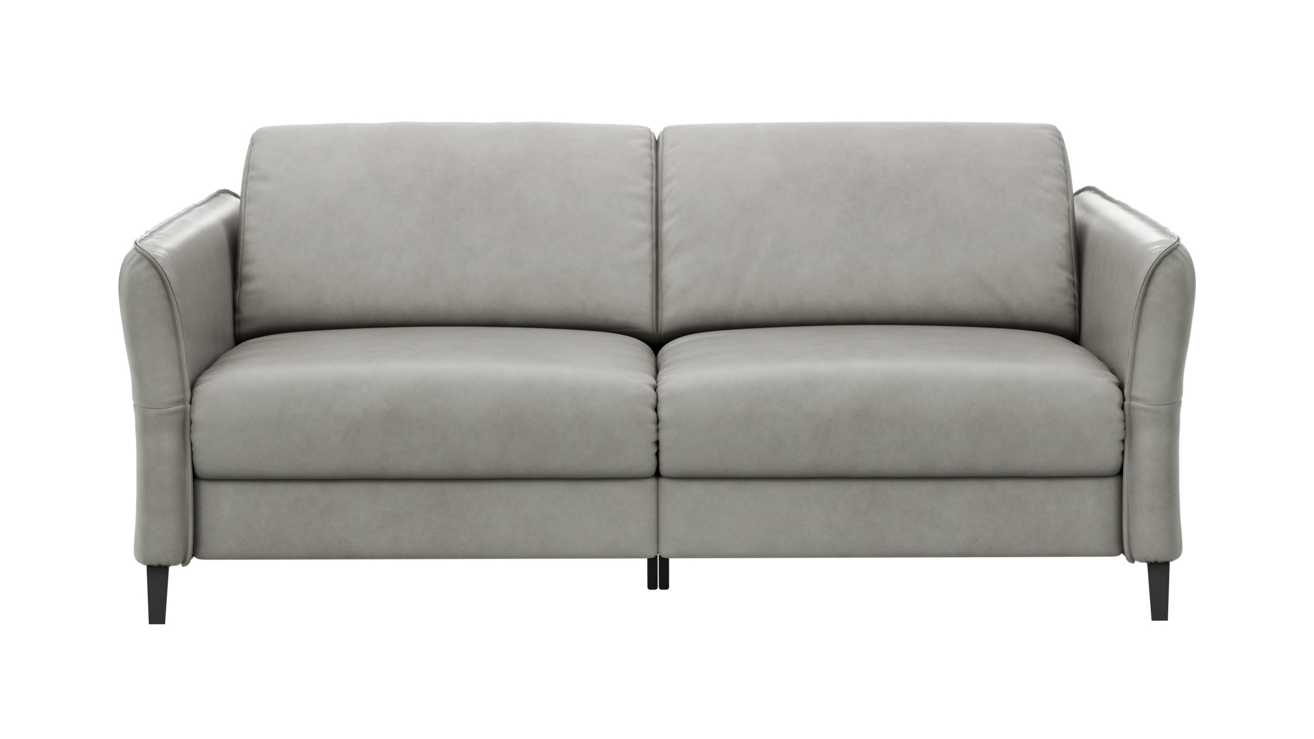 Sofa Mendoza - 2,5-Sitzer, Relaxfunktion (motorisch), Armlehne verstellbar, Leder, Steingrau