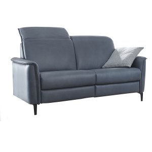 Sofa Bolivien - 2,5-Sitzer, Kopfteil verstellbar, Leder, Steel