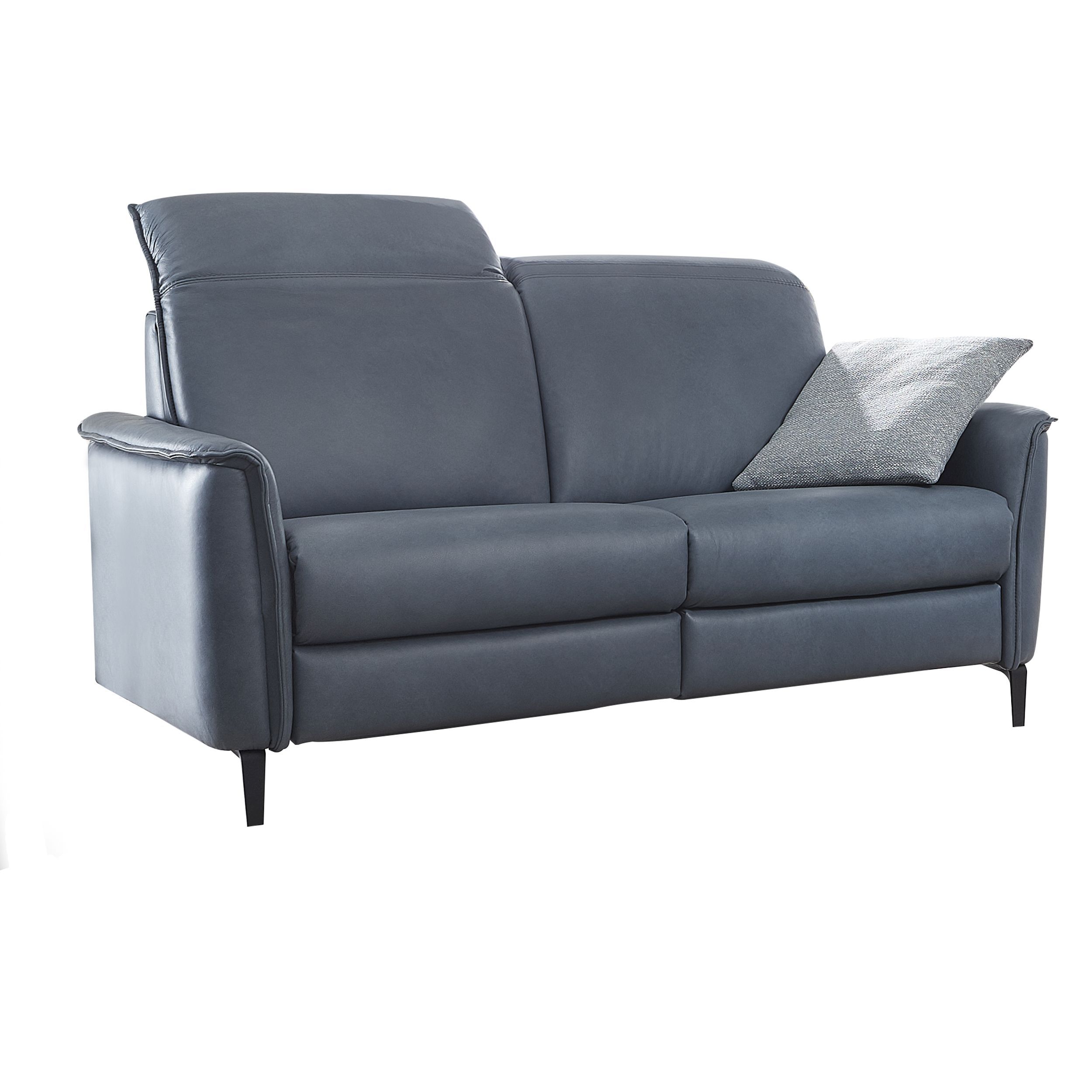 Sofa Bolivien - 2,5-Sitzer, Kopfteil verstellbar, Leder, Steel