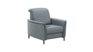 Sessel Bolivien - Kopfteil verstellbar, Leder, Steel