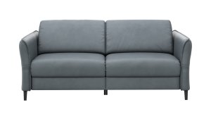 Sofa Mendoza - 2,5-Sitzer, Relaxfunktion (motorisch), Armlehne verstellbar, Leder, Eisengrau