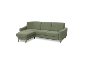 Ecksofa Colombia - Longchair links und 2,5-Sitzer, Stoff, Braungrün