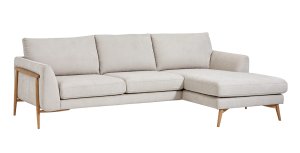 Ecksofa Sutton - 2-Sitzer mit Longchair rechts, Stoff, Beige