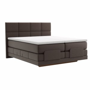 Boxspringbett Alpin Luxe - inkl. Kopf- und Fußteil verstellbar, Liegefläche ca. 180x200 cm, Stoff, Dunkelbraun