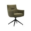 Armlehnstuhl Calgary - drehbar, Leder, Olive