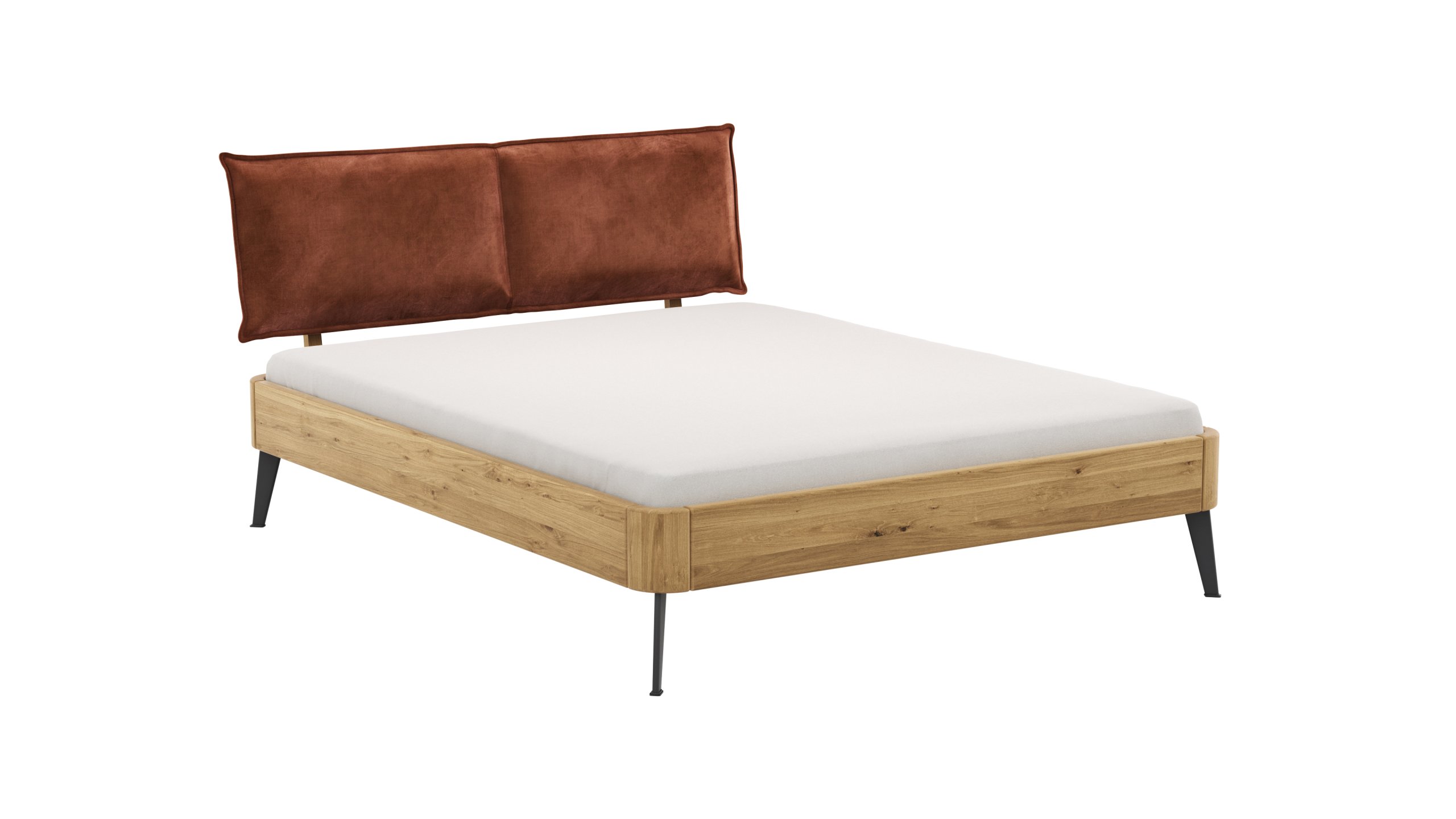 Bettgestell 1660 - Liegefläche ca. 160x200 cm, Wildeiche massiv, geölt