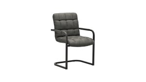 Armlehnstuhl Cambridge - Leder, Anthrazit