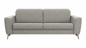 Sofa Tulsa KV - 3-Sitzer, inkl. Kopfteilverstellung, Leder, Graubeige