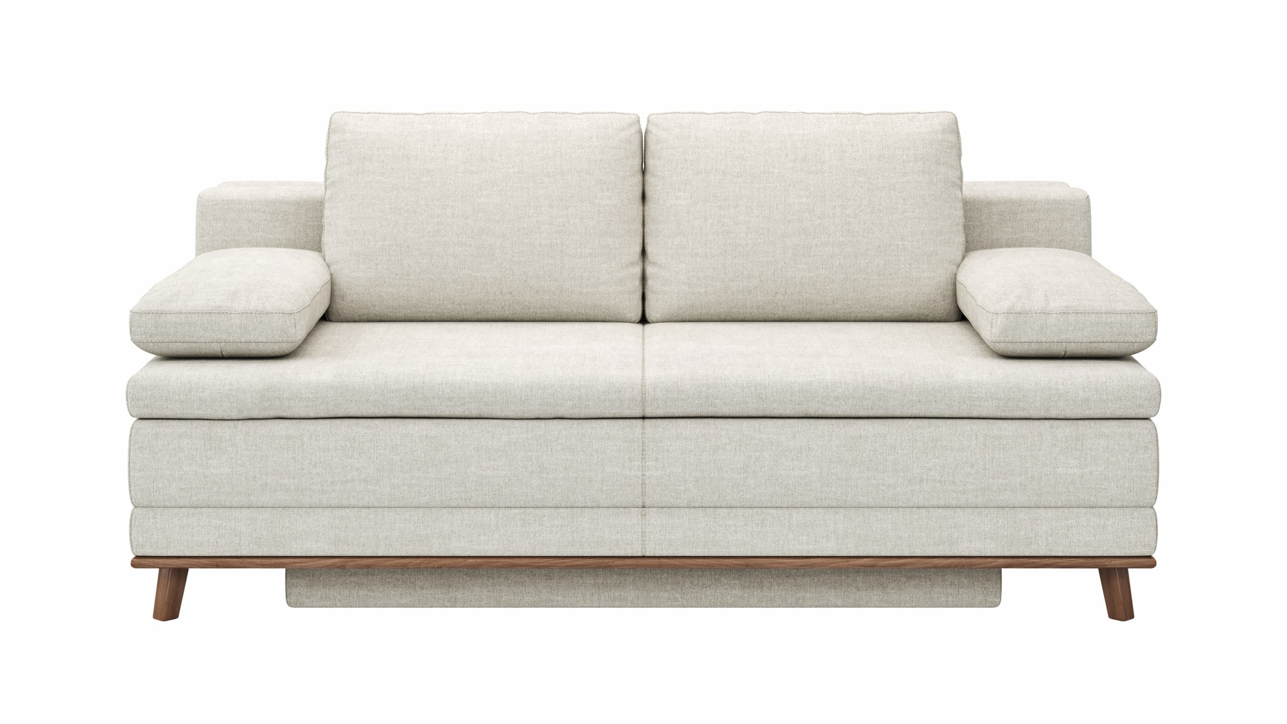 Sofa Lakeville2 - 2-Sitzer inkl. Schlaffunktion mit Bettkasten, Stoff, Natur