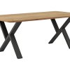 Esstisch Belfast - LB ca. 200x100 cm, Eiche massiv, X-Gestell asymmetrisch